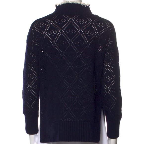 Sezane Laurie Jumper, Navy/Ecru Crochet size xxs NWT - Picture 8 of 14